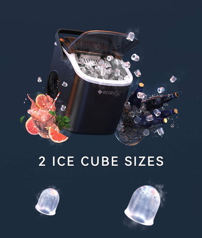 ECOZY Efficient Portable Self-Cleaning Ice Maker Black