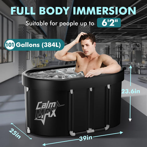 CalmMax 101 Gal Capacity Oval Ice Bath Tub for Athletes