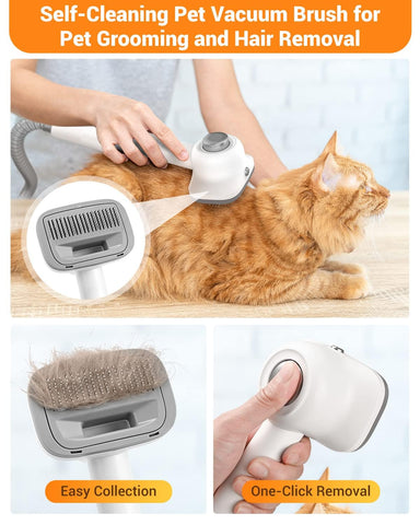 Simple Way Pet Grooming Vacuum, 6 in 1 Dog Grooming Kit