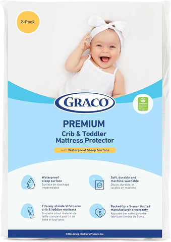 GRACO Premium Waterproof Crib & Toddler Mattress Protector