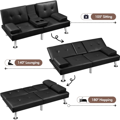 Yaheetech Convertible Sofa Bed Adjustable Couch Sleeper