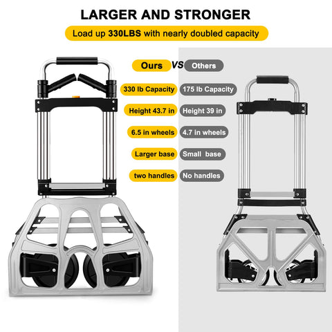 330 LB Capacity Folding Hand Truck Dolly Cart