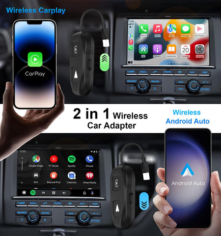 ITIDU Wireless Carplay/Android Auto Adapter, Plug & Play Setup