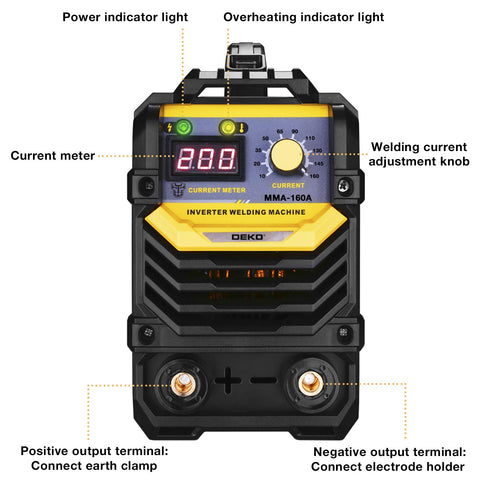 DEKOPRO 110/220V MMA Welder, 160A ARC Welder Machine