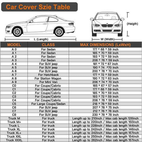 Kayme 6 Layers Car Cover Waterproof All Weather for Automobiles, Outdoor Full Cover Rain Sun UV Protection with Zipper Cotton, Size A2 3XL Universal Fit for Sedan (186-193 inch)