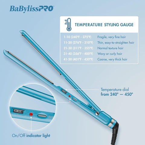 BABYLISSPRO Sleek Innovative BaBylissPRO Nano Titanium Flat Iron