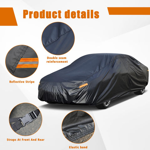 Kayme 7 Layers Car Cover Custom Fit for Chevrolet Chevy Camaro (2010-2024) Waterproof All Weather for Automobiles, Outdoor Full Cover Rain Sun UV Protection.Black