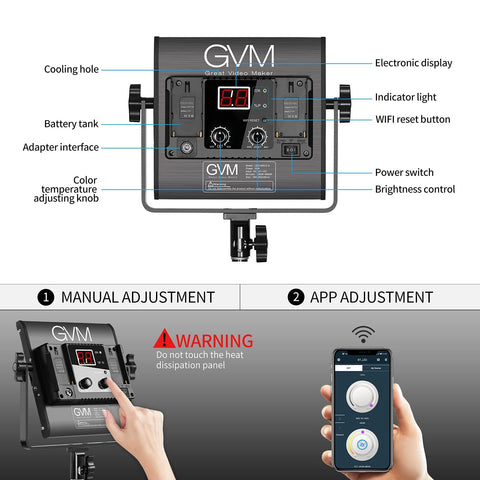 GVM 2 Pack LED Video Lighting Kits with APP Control