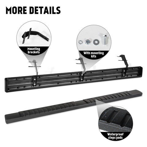 PZ 6" Running Boards, Black Aluminum Alloy Side Steps Nerf Bars