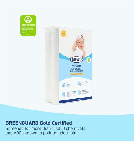 GRACO Premium Waterproof Crib & Toddler Mattress Protector