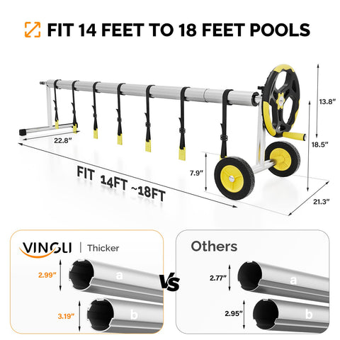 VINGLI 18 Feet Pool Cover Reel Set