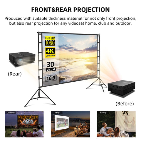 150 inch Large Indoor Movie Projection Screen