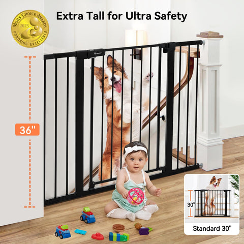 COMOMY 36" Extra Tall Baby Gate for Stairs Doorways