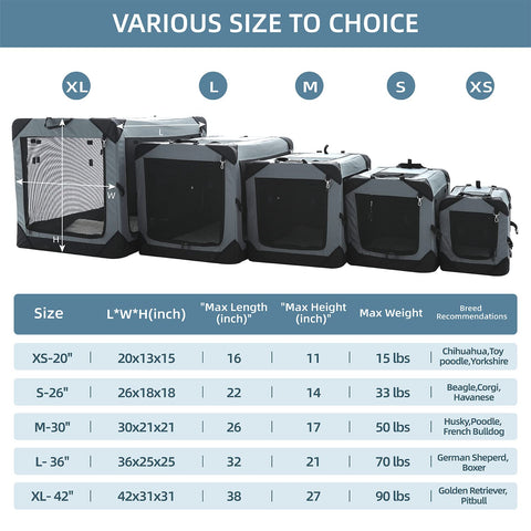 Pettycare 36 Inch Collapsible Crate for Large Dogs