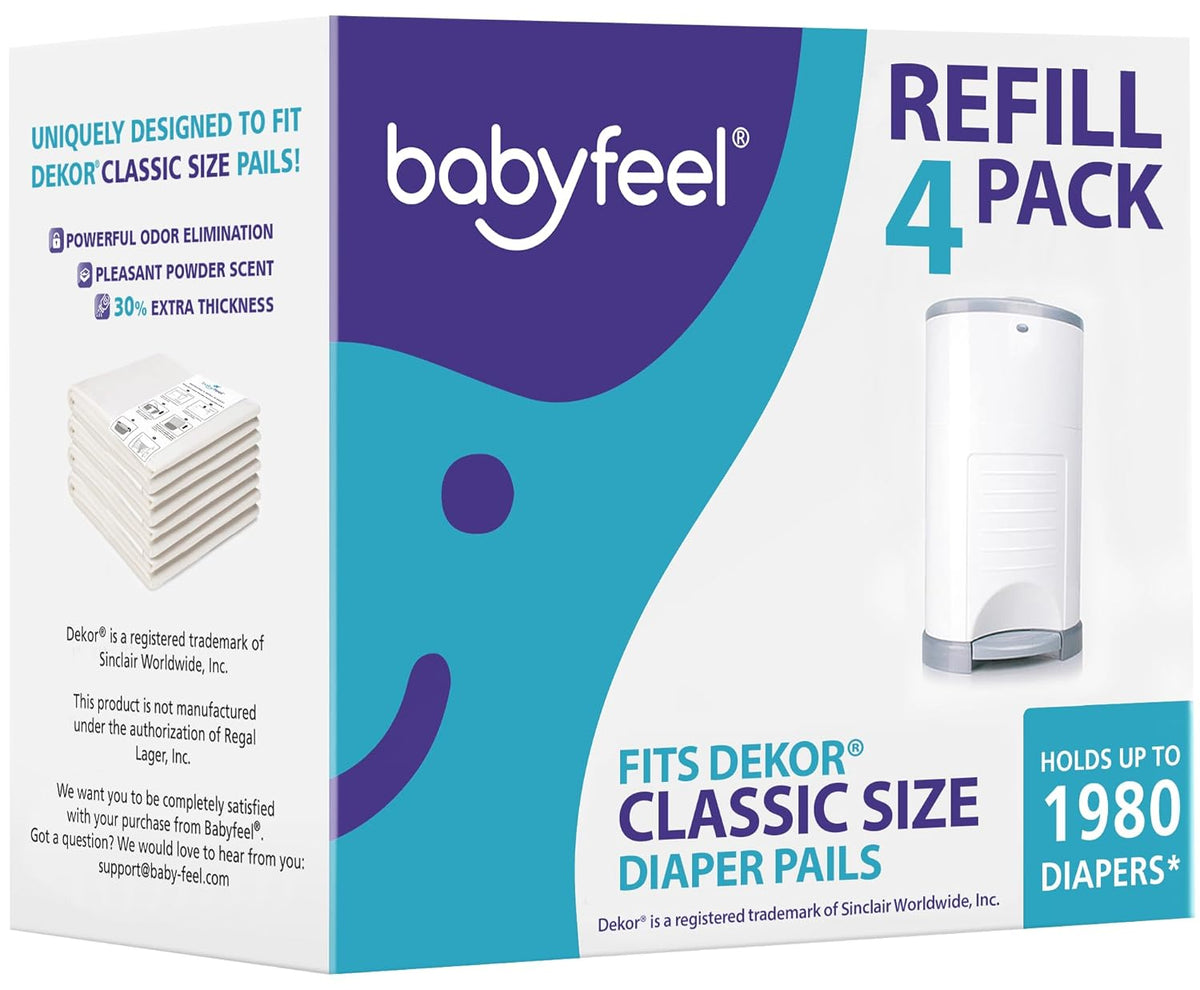 BABYFEEL Dekor Classic Diaper Pail Refills - 4 Pack