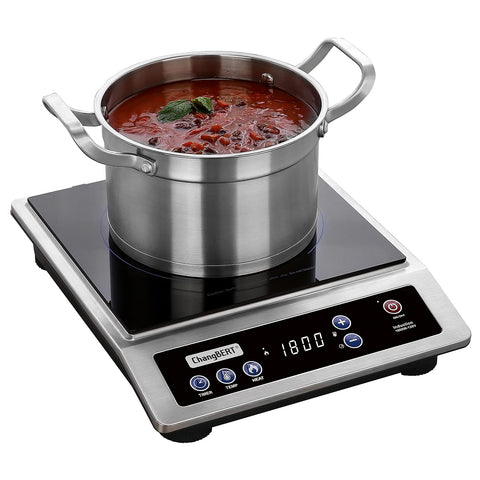 ChangBERT 1800W Induction Cooktop, Commercial Portable Cooker