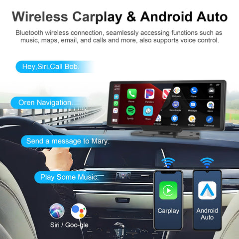 Podofo 10.26" Touchscreen Wireless Apple Carplay