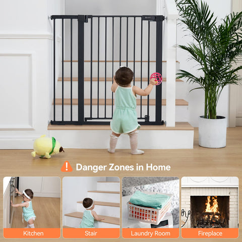 COMOMY 36" Extra Tall Baby Gate for Stairs Doorways