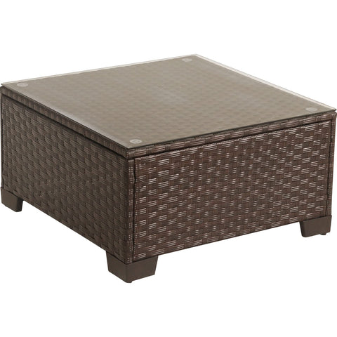 Rattaner Patio Furniture Wicker Coffee Table, Brown