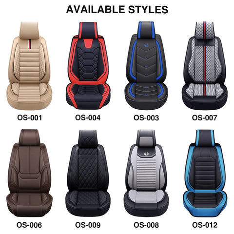 OASIS AUTO Car Seat Covers, Waterproof Faux Leather Cushion