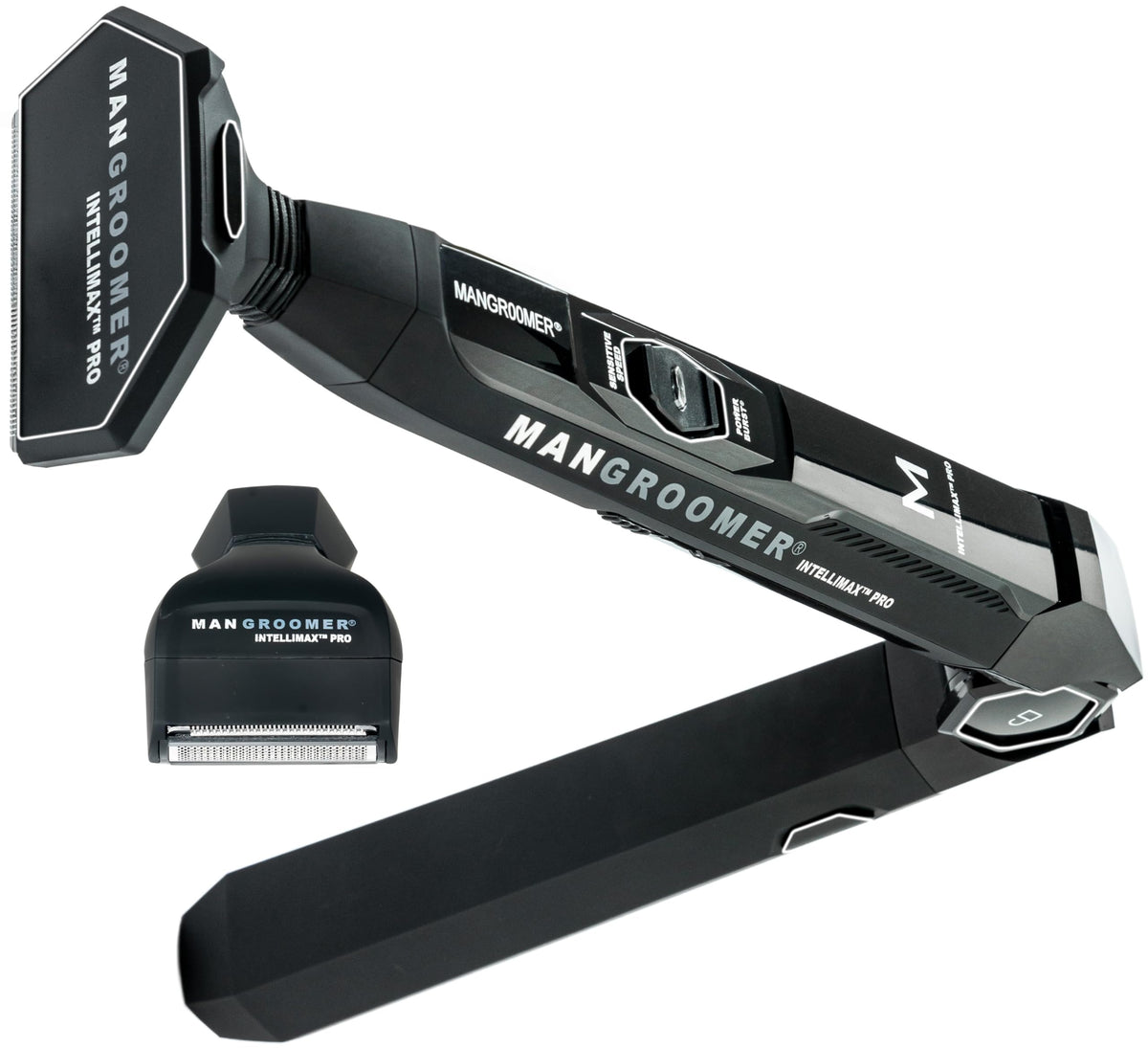 MANGROOMER New Back Shaver with 2 Shock Absorber Flex Heads