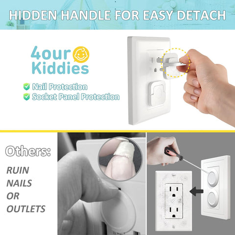 4OUR KIDDIES Baby-Proof Outlet Covers - 60 Pack Child Safety Protectors