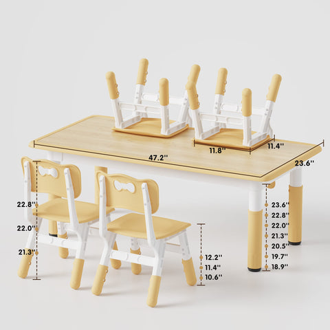 Brelley Kids Table and 4 Chairs Set for Ages 2-8