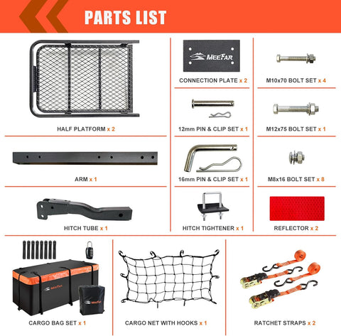 MEEFAR Durable Versatile MeeFar Folding Cargo Carrier Bundle