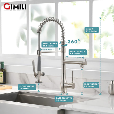 GIMILI Kitchen Faucet with Pull Down Sprayer Single Handle