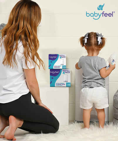 BABYFEEL Dekor Mini Diaper Pail Refills - 4 Pack with Odor Control