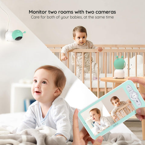 BOIFUN 2024 5" Split-Screen Baby Monitor with 2 Cameras