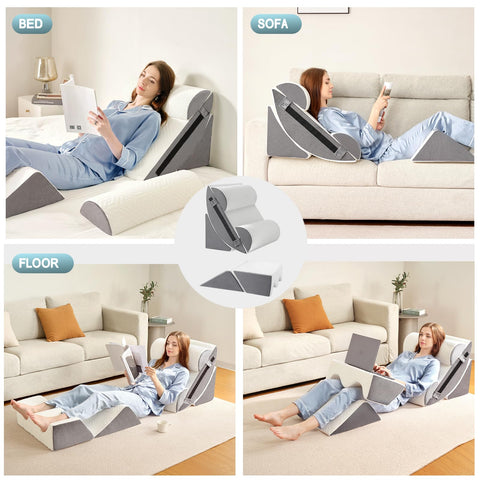 Yojoker 6pcs Orthopedic Bed Wedge Pillow Set for Sleeping