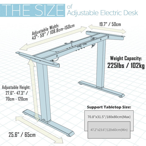 TOPSKY Electric Adjustable Standing Computer Desk