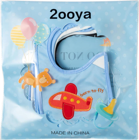 2OOYA 7Pcs Baby Bibs Waterproof Adjustable Hook Loop