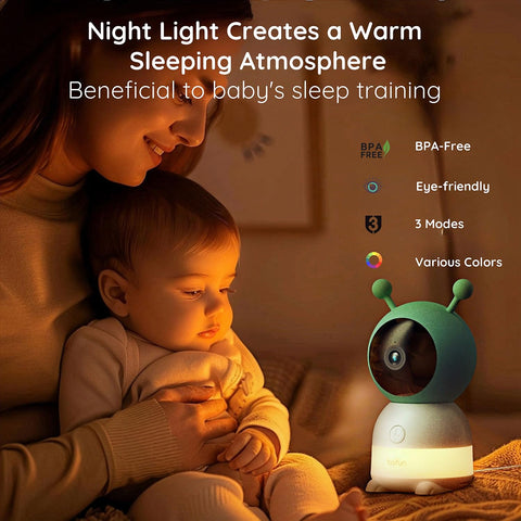 BOIFUN 2024 5" Split-Screen Baby Monitor with 2 Cameras