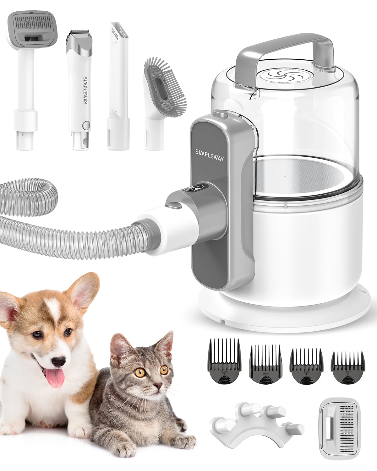 Simple Way Pet Grooming Vacuum, 6 in 1 Dog Grooming Kit