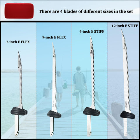 Cordless Electric Fish Fillet Knife with 4 Stainless Steel Blades