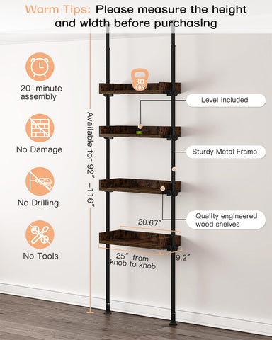 ALLZONE Bathroom Organizer, Over The Toilet Storage