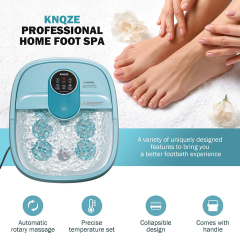 KNQZE Collapsible Foot Spa Electric Rotary Foot Massager Bath