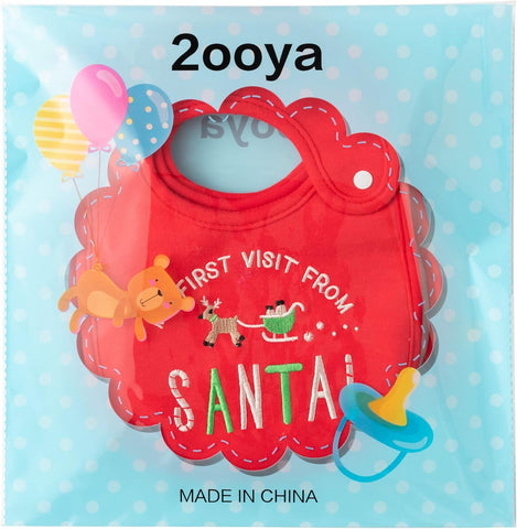 2OOYA Cotton Christmas Baby Bibs Set for Infants - 3 Pcs