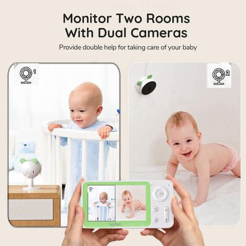 BOIFUN Split Screen Wifi Baby Monitor with 2 Cameras & App