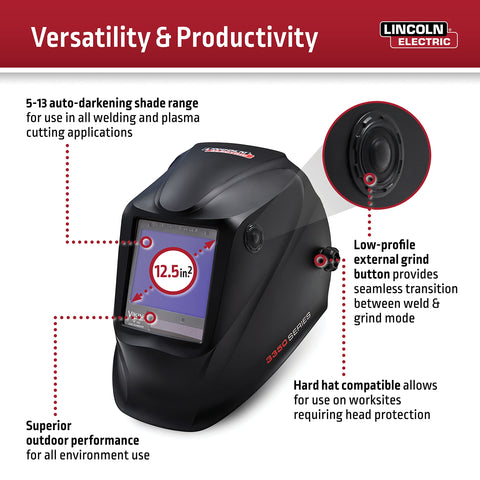 Lincoln Electric Auto Darkening Welding Helmet, Extra Large