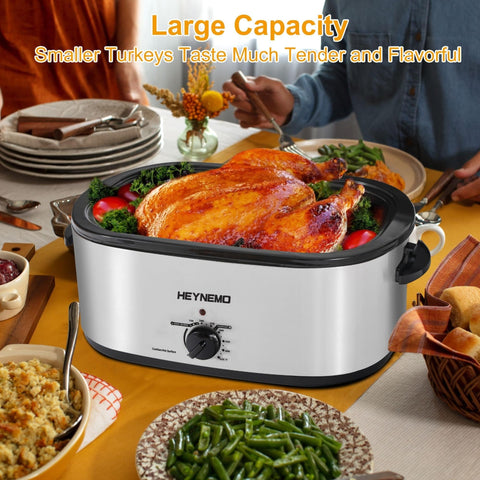 26 Quart Electric Roaster Oven with Visible & Self-Basting Lid