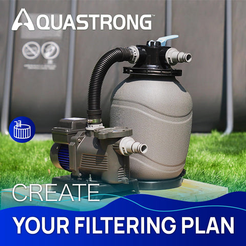 AQUASTRONG 12in Sand Filter Pump for Above Ground Pool with Timer