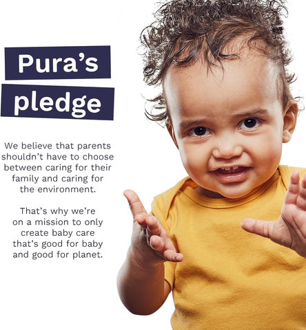 PURA Natural Sensitive Baby Wipes - 99% Water, Unscented