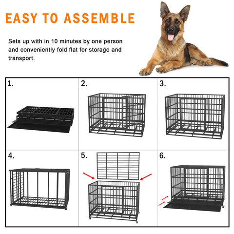 BOLDBONE 48 inch Heavy Duty Dog Crate Cage Kennel