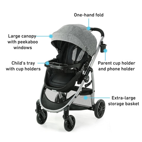 GRACO Versatile Stylish Pramette Travel System Stroller Combo