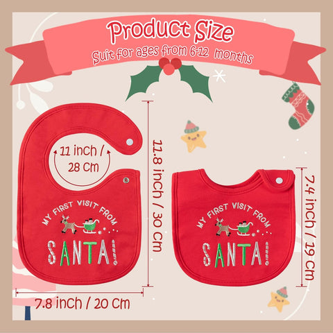 2OOYA Cotton Christmas Baby Bibs Set for Infants - 3 Pcs