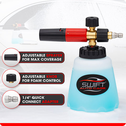 Swift Premium Foam Cannon for Pressure Washer for Car Wash