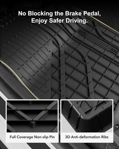 3W Custom Black Floor Mats Cargo Liner for 2024 Tesla